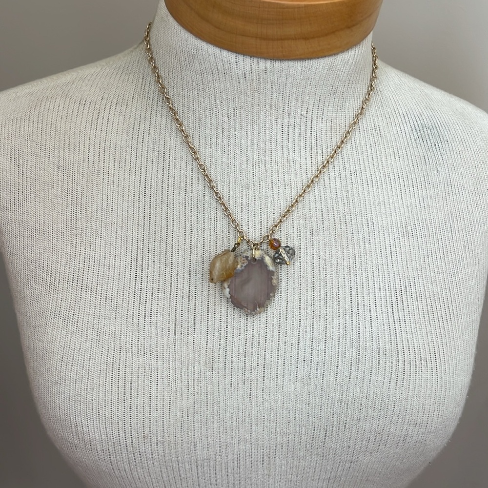 Barse Stone & Crystal Elegant Gold-tone Charm Necklace - Picture 7 of 15